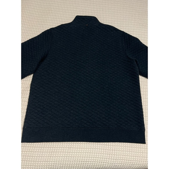 Billy Reid Diamond Quilt Half Zip Sweater Men’s Carbon Blue XXL Pullover - Picture 10 of 16